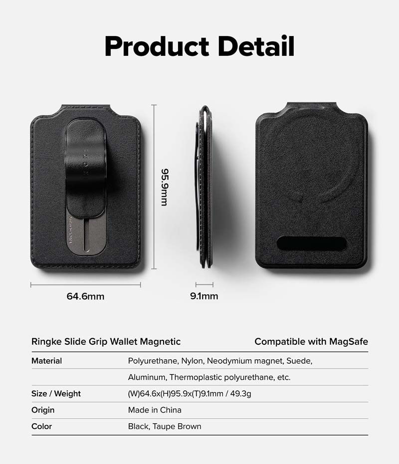 Ví kiêm giá đỡ RINGKE Slide Grip Wallet Magnetic Edge - Hàng Chính Hãng