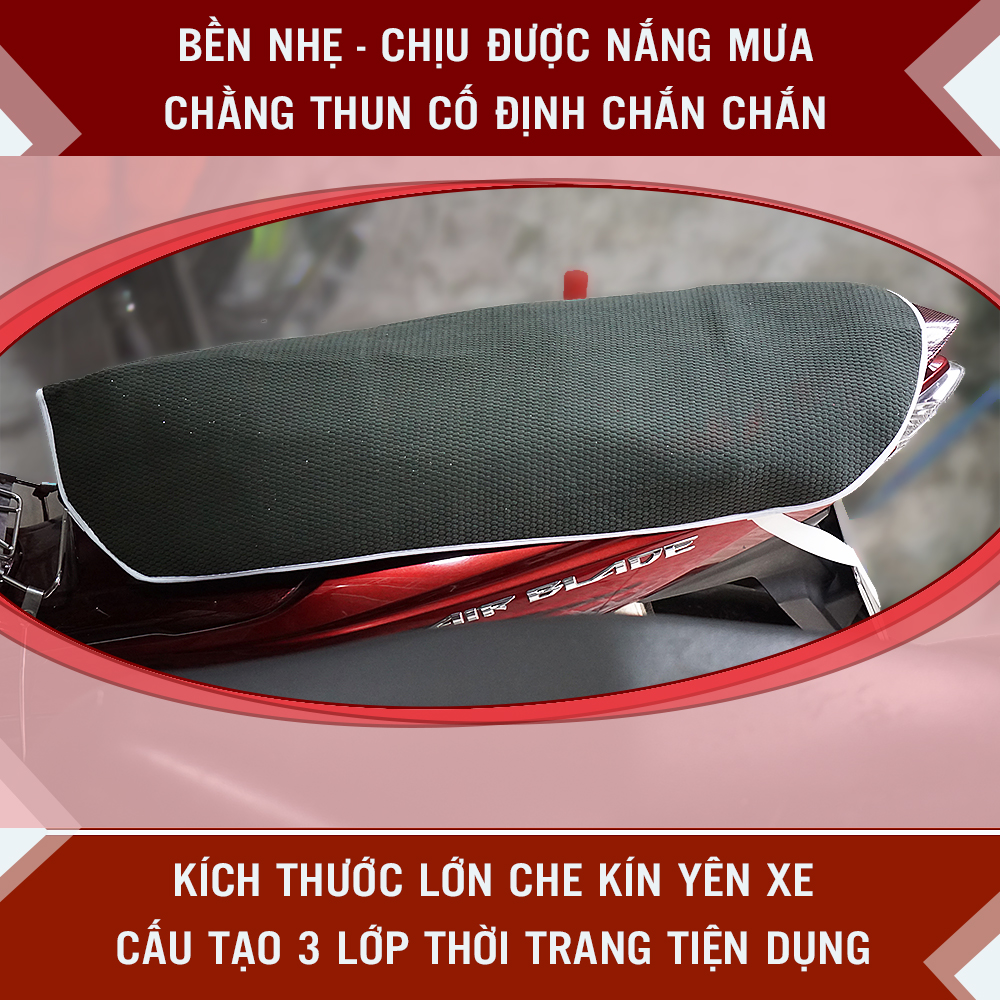 1 Tấm Bạt Đệm Miếng Phủ Trùm Lót Che Yên Xe Máy SIZE LỚN Chống Nóng Nắng Mưa 3 Lớp Cao Cấp