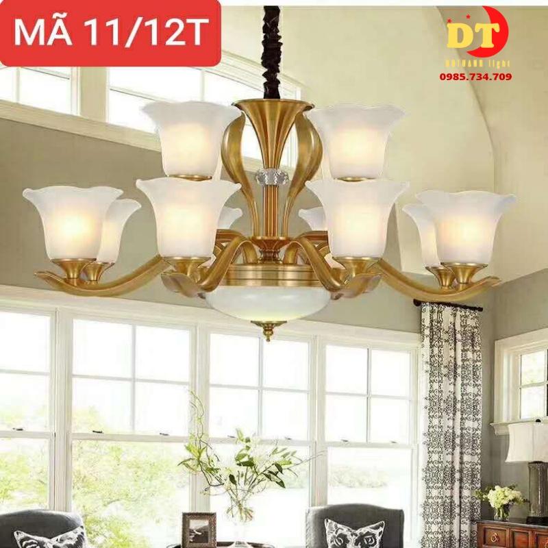 Đèn chùm bắc âu DOTHANH LIGHT 11, phòng khách cao cấp 12 tay DCN