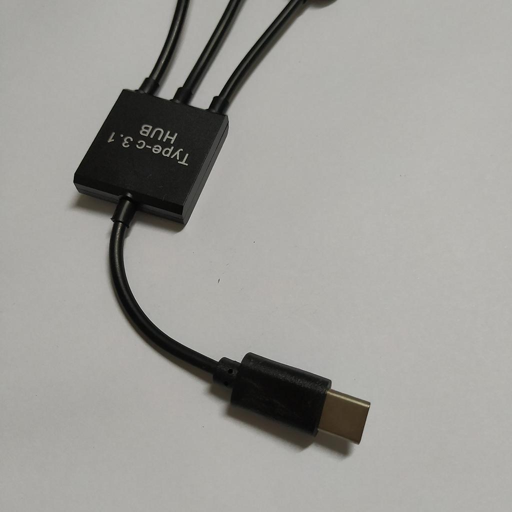 2-3pack 3 in 1 USB C Type C OTG Host Cable Hub Cord Adapter Splitter Connector