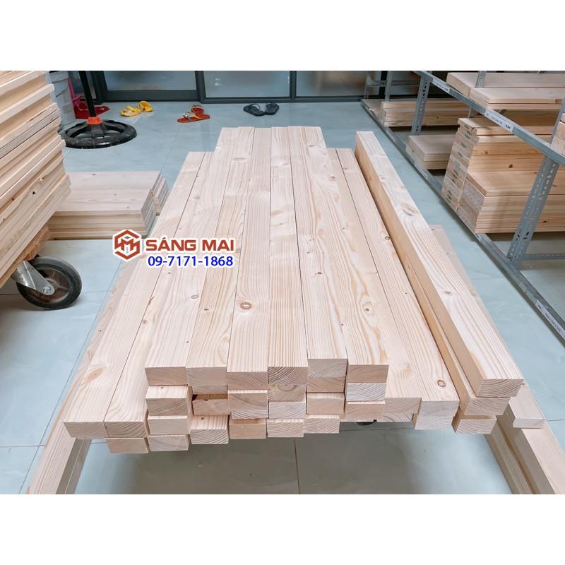 - Thanh gỗ thông 3cm x 5cm x dài 100cm x láng mịn 4 mặt