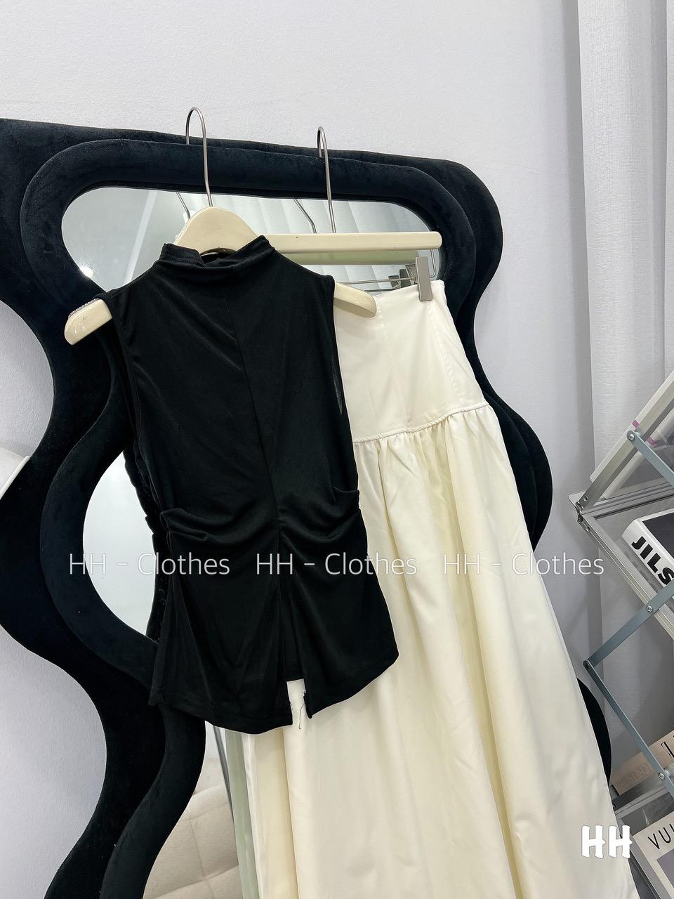 SET ĐI CHƠI, SET 2 MÓN ÁO THUN KIỂU XẺ TRƯỚC PHỐI CHÂN VÁY DÀI CỰC KUTE