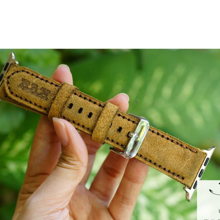 Dây apple watch da bò lộn nâu vừa handmade - RAM classic 1960 - RAM leather