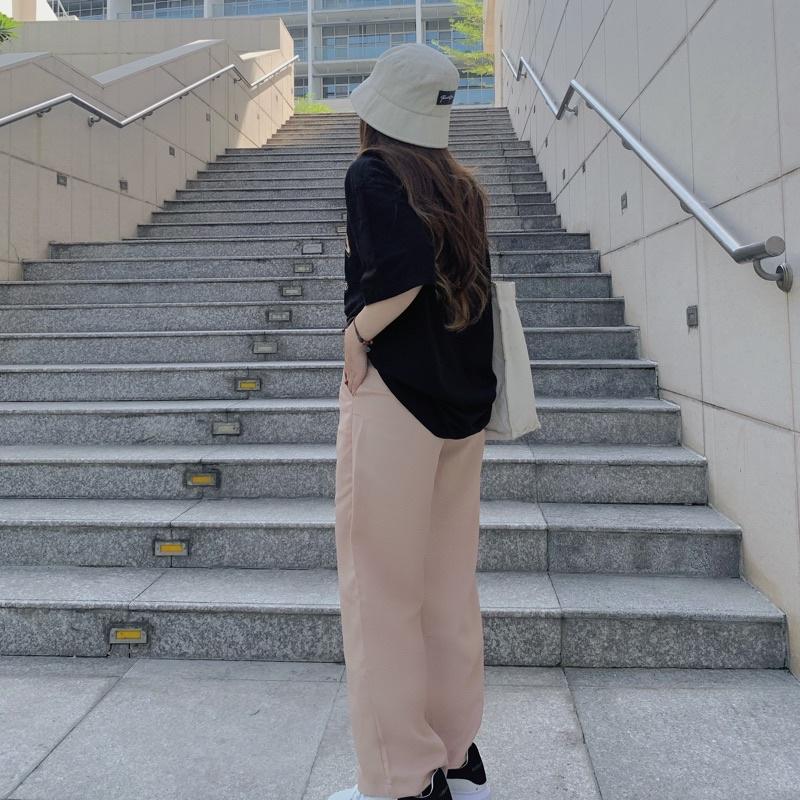 Quần Tây Ống Rộng Cạp Cao Nam Nữ Unisex