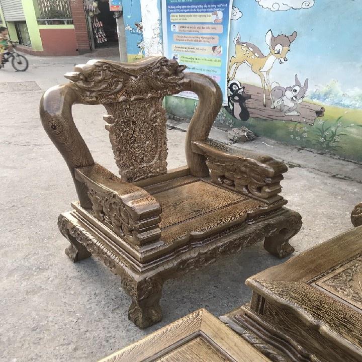 Bộ Bàn Ghế Minh Quốc Voi Gỗ Mun Đuôi Công VIP