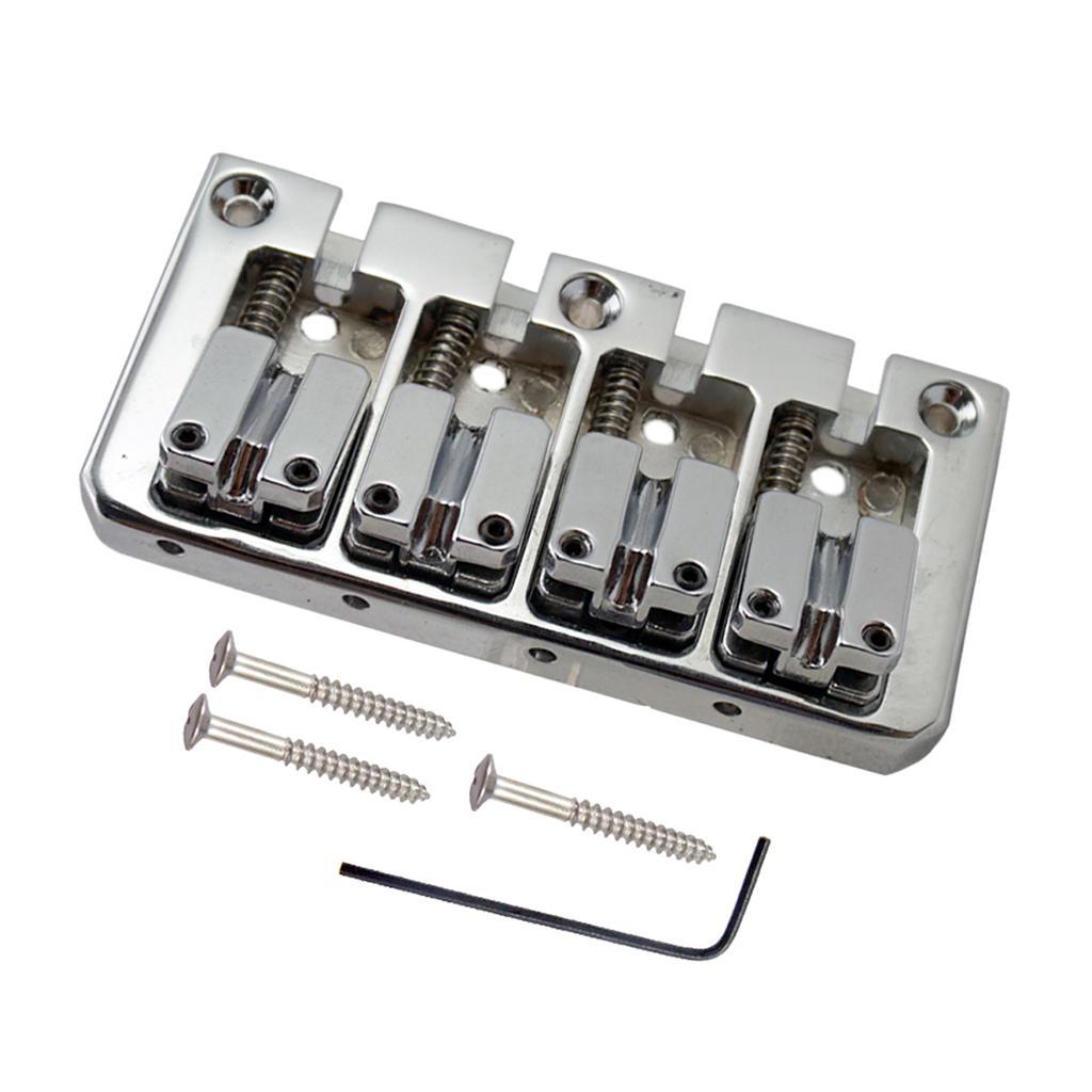 2x 4 String Bass Guitar Bridge with Wrench Screws Musical Parts