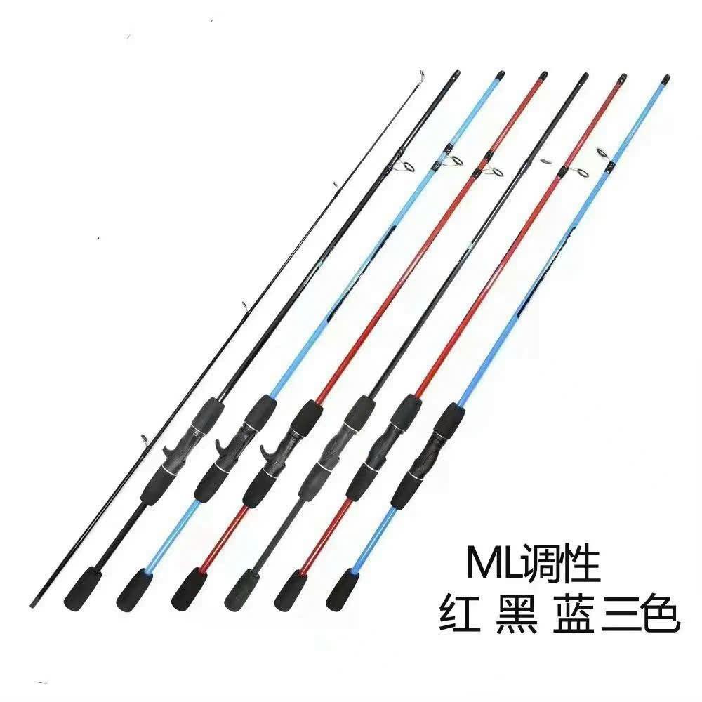 Cần câu lure máy ngang và đứng carbon rỗng độ cứng ML 1m8 - 2m1 - Cần sói đen, sói xanh, sói đỏ câu lure giá rẻ