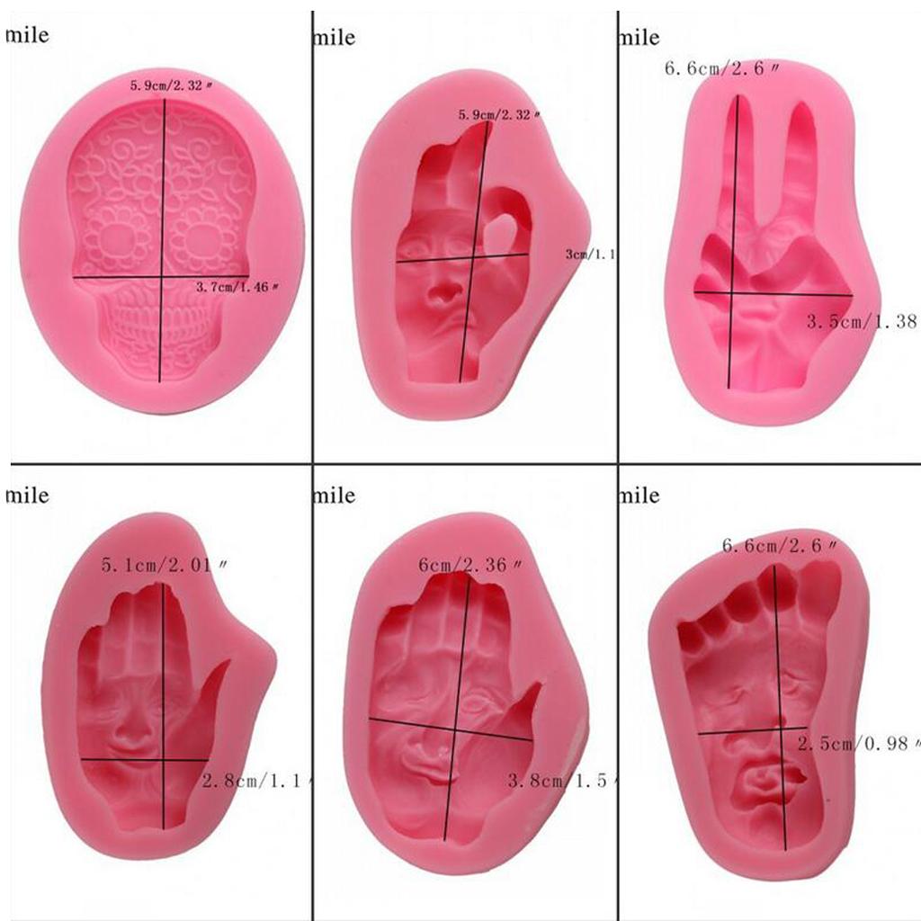 Halloween Party Decoration Fondant Cake Mould Palm Skull Chocolate Mold Tool