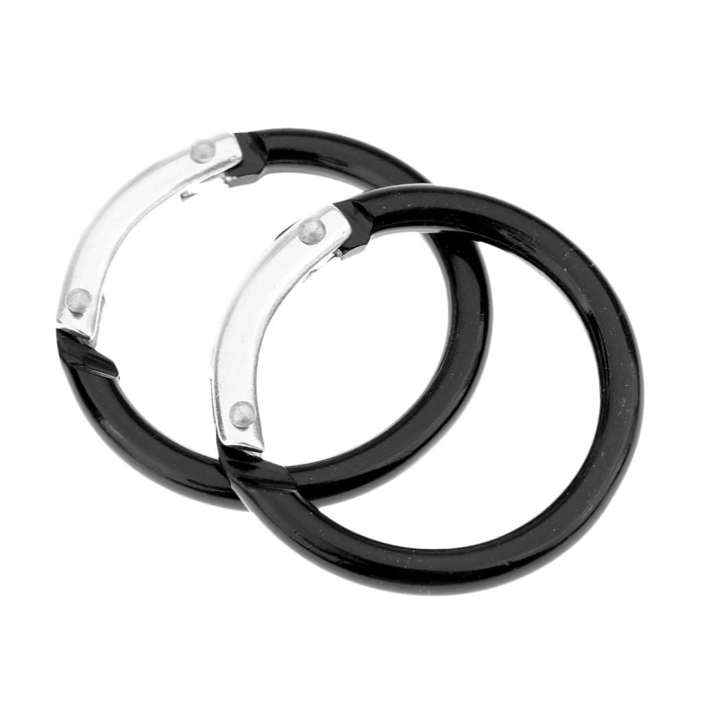 6 Pieces Circle Round Carabiner Hiking Spring Snap Clip Hook Keychain Camping Handbag