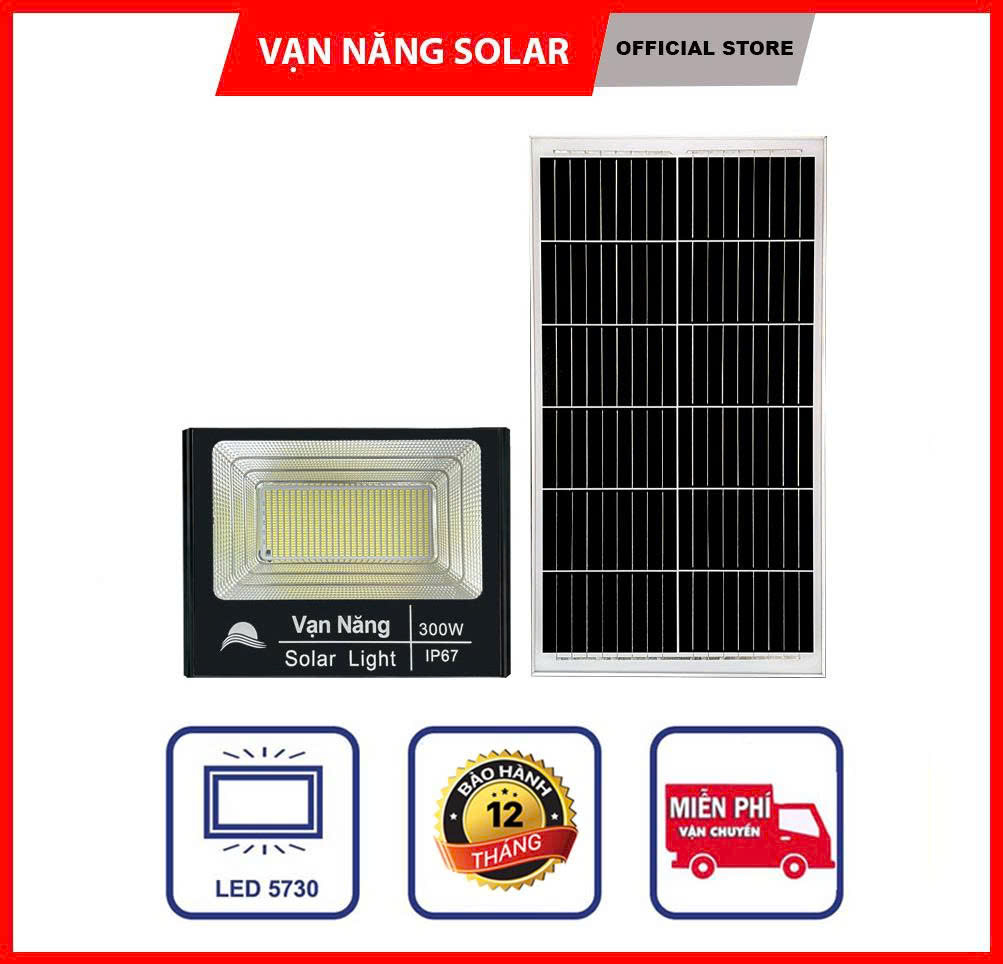 Đèn pha năng lượng mặt trời vạn năng solar 300w
