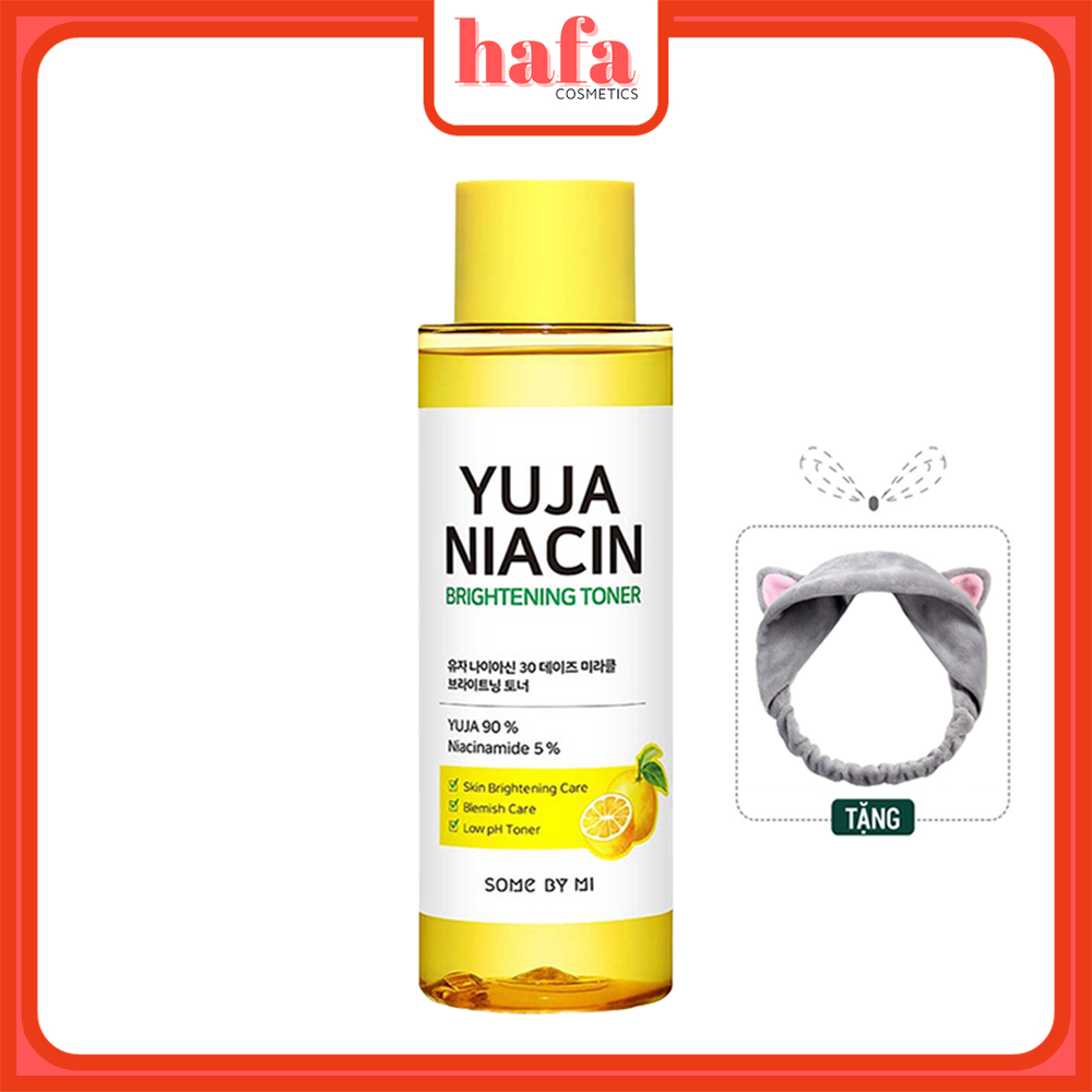 Nước hoa hồng dưỡng sáng da, làm mờ thâm Some By Mi Yuja Niacin Brightening Toner 150ml + Băng Đô Tai Mèo Xinh Xắn ( Màu Ngẫu Nhiên)