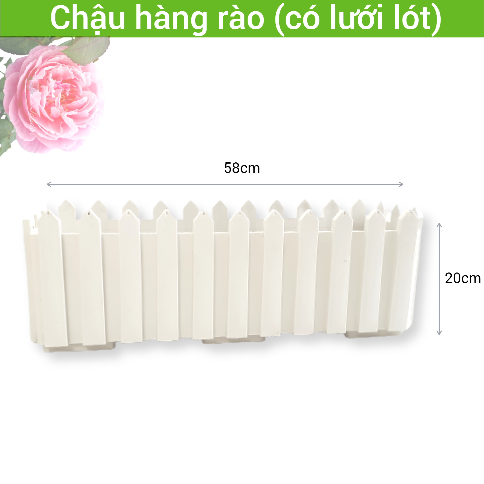 Chậu hàng rào trồng cây ban công sân thượng