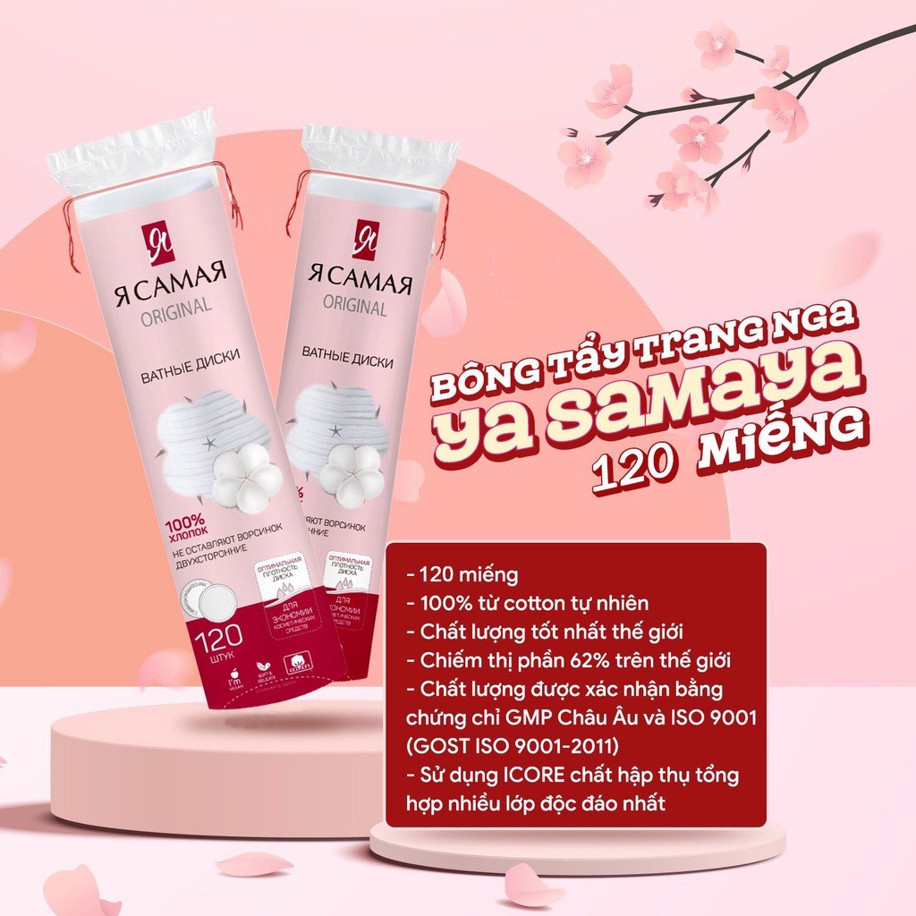 Túi 222 Bông Tẩy Trang Hatsu Natural Cotton Pads 100% Tự Nhiên An Toàn Mềm Mại