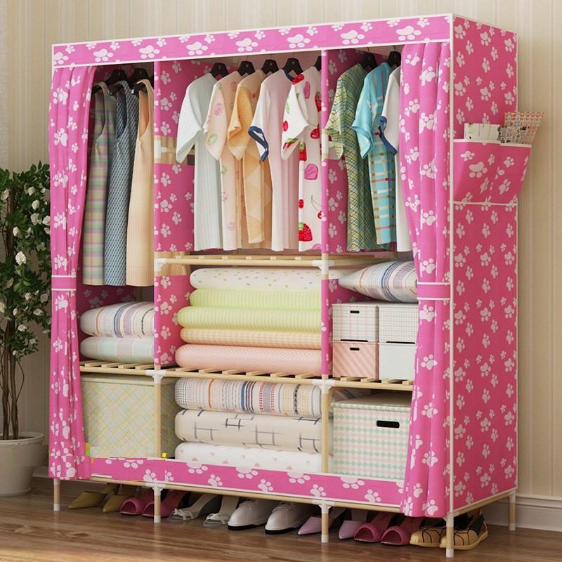 Tủ vải khung Gỗ 3 buồng 170*130*45
