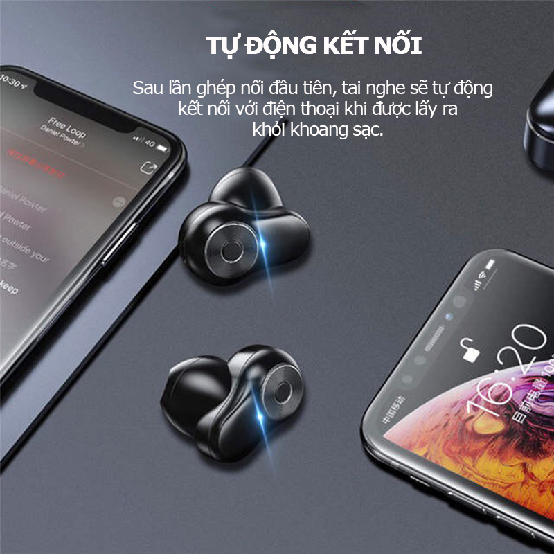 Tai nghe Bluetooth 5.0 - Sạc cực nhanh pin trâu 13h chuẩn TWS