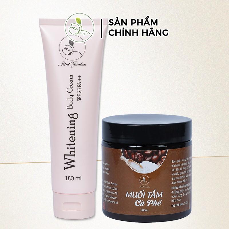 Bộ Chăm Sóc Trắng Da Minigarden (Kem Body Cream SPF 25 PA ++ 180ml + Muối Tắm Cafe 200 gram) 