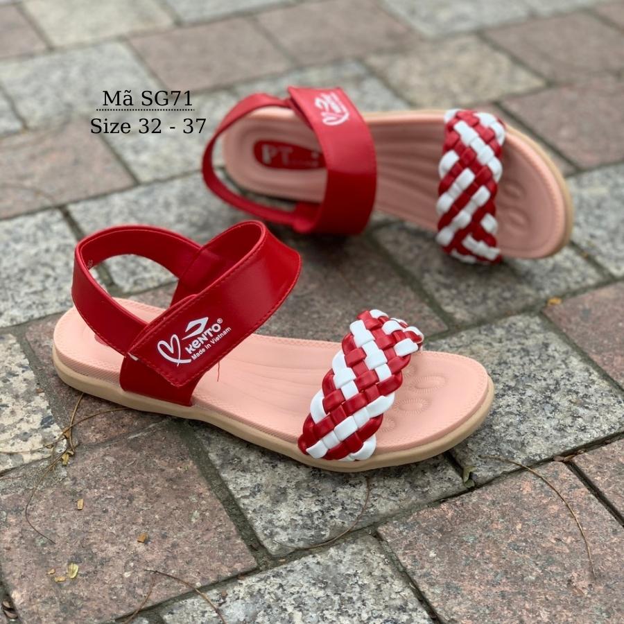 Sandal bé gái Kento dép quai hậu cao cấp quai ngang êm mềm chống trơn trượt phù hợp cho trẻ em nữ 6, 7, 8, 9, 10, 11, 12 tuổi học sinh tiểu trung học đi học đi biển năng động và cá tính NHÍM SHOP SG71