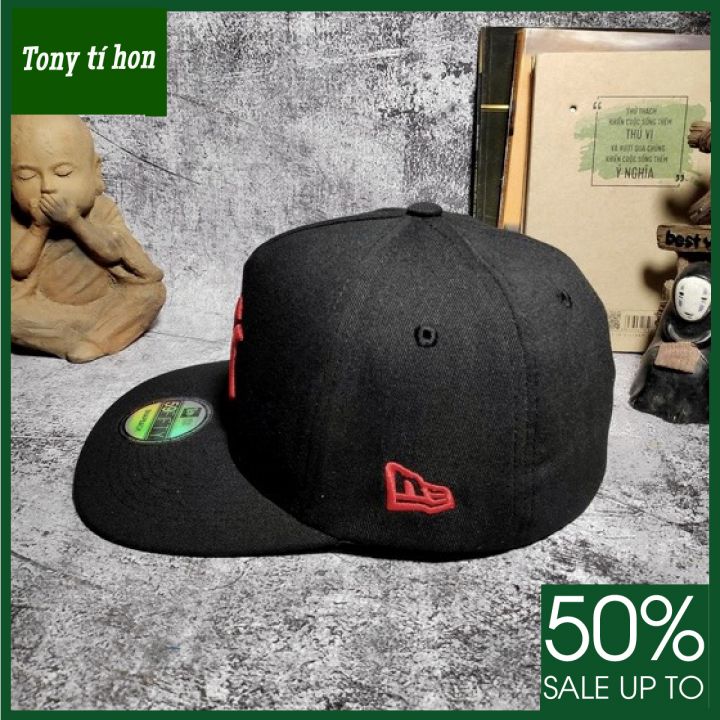 Tony tí hon - Mũ/nón kết lưỡi trai Snapback đen chữ NY đỏ thời trang nam nữ cao cấp  - chữ đỏ