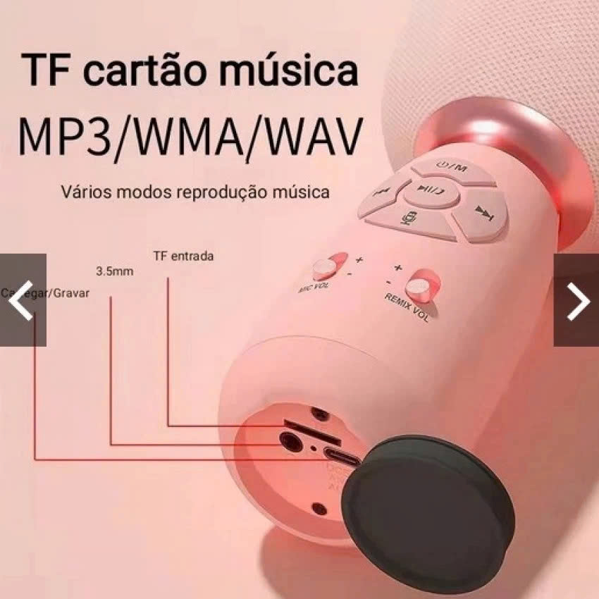 Micro Karaoke kèm loa Bluetooth MÀU ĐEN - Hàng chính hãng