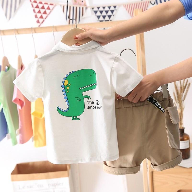 132:K51 Set quần áo bé trai in khủng long cho bé