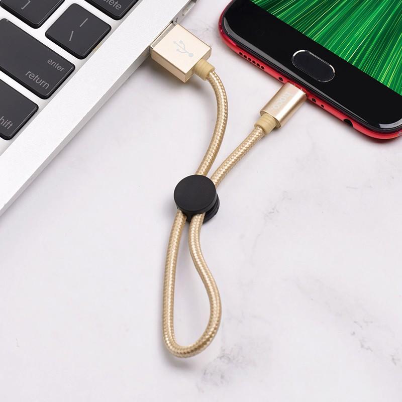 Cáp sạc nhanh và truyền dữ liệu cổng microUSB dành cho Hoco X35 2.4A hỗ trợ QC3.0 dài 25cm - Hàng chính hãng