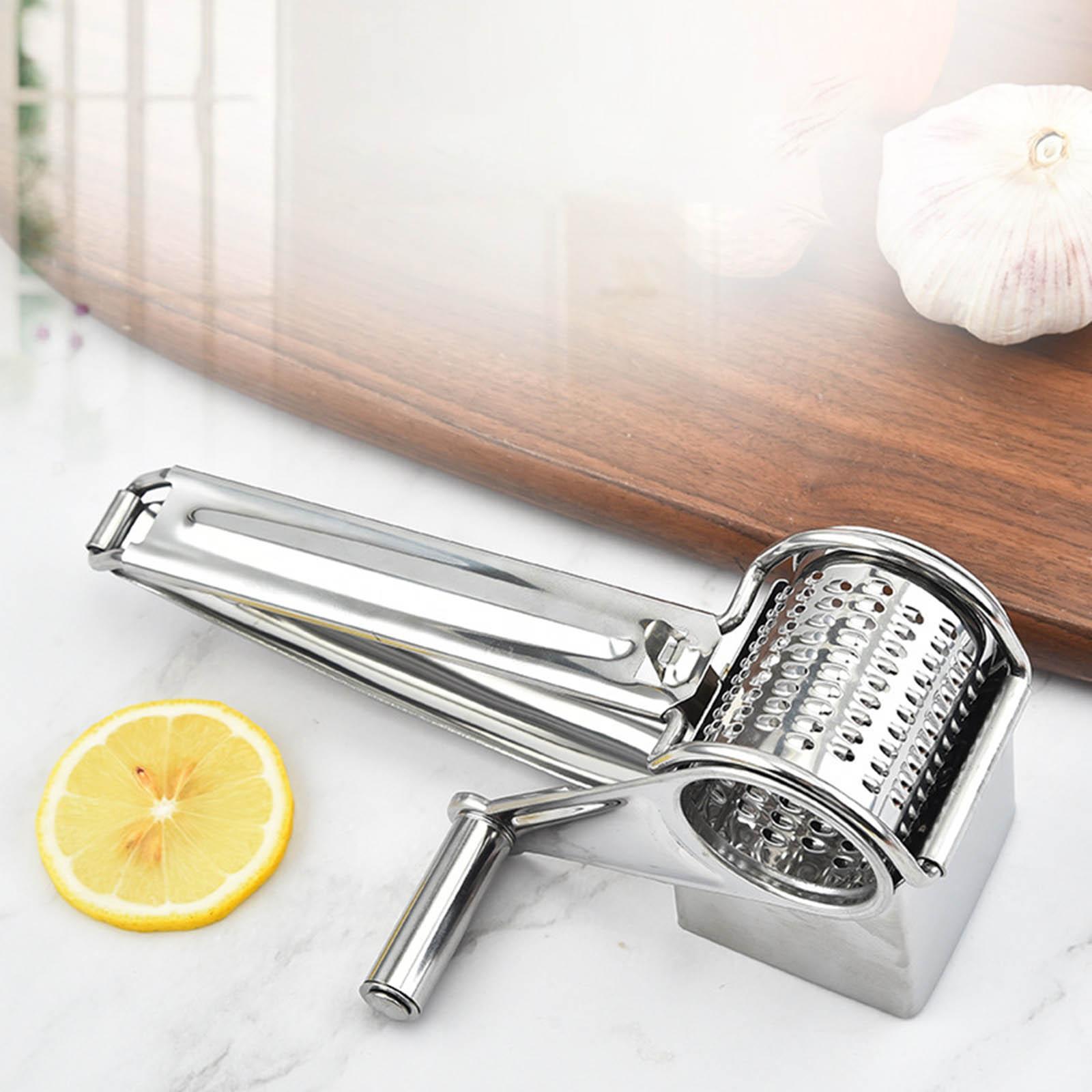 Rotary Shredder Cutter Stainless Steel with Drum Blade Hand Cranked Handheld Cheese Cutter for Spice Vegetables
