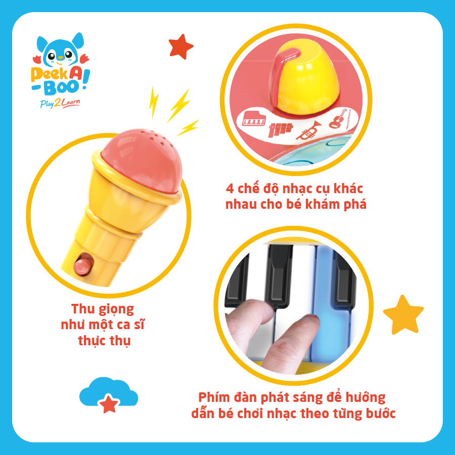 Đồ Chơi Đàn Piano Thông Minh Cho Bé PEEK A BOO PAB046