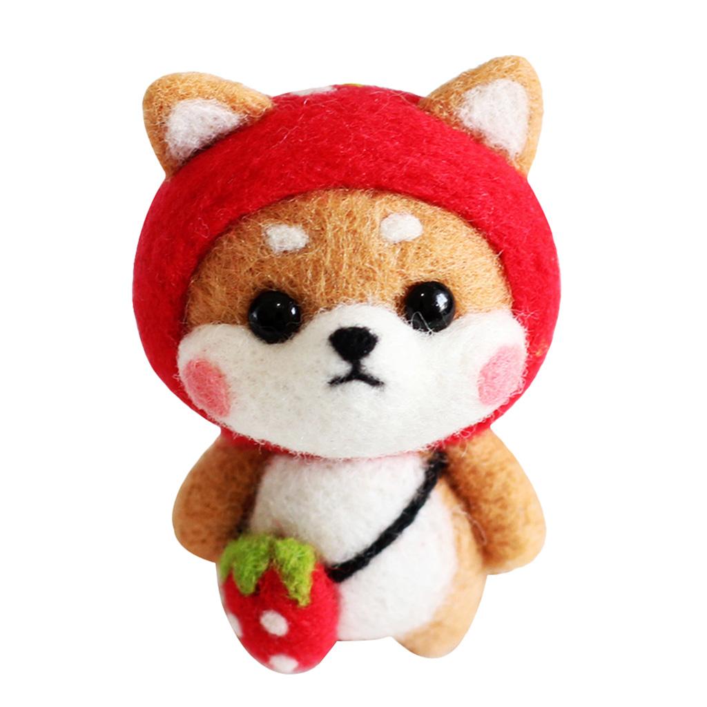 3 Sets Animal Dog Craft Felt Felting Kit for Beginner Valentine Gift