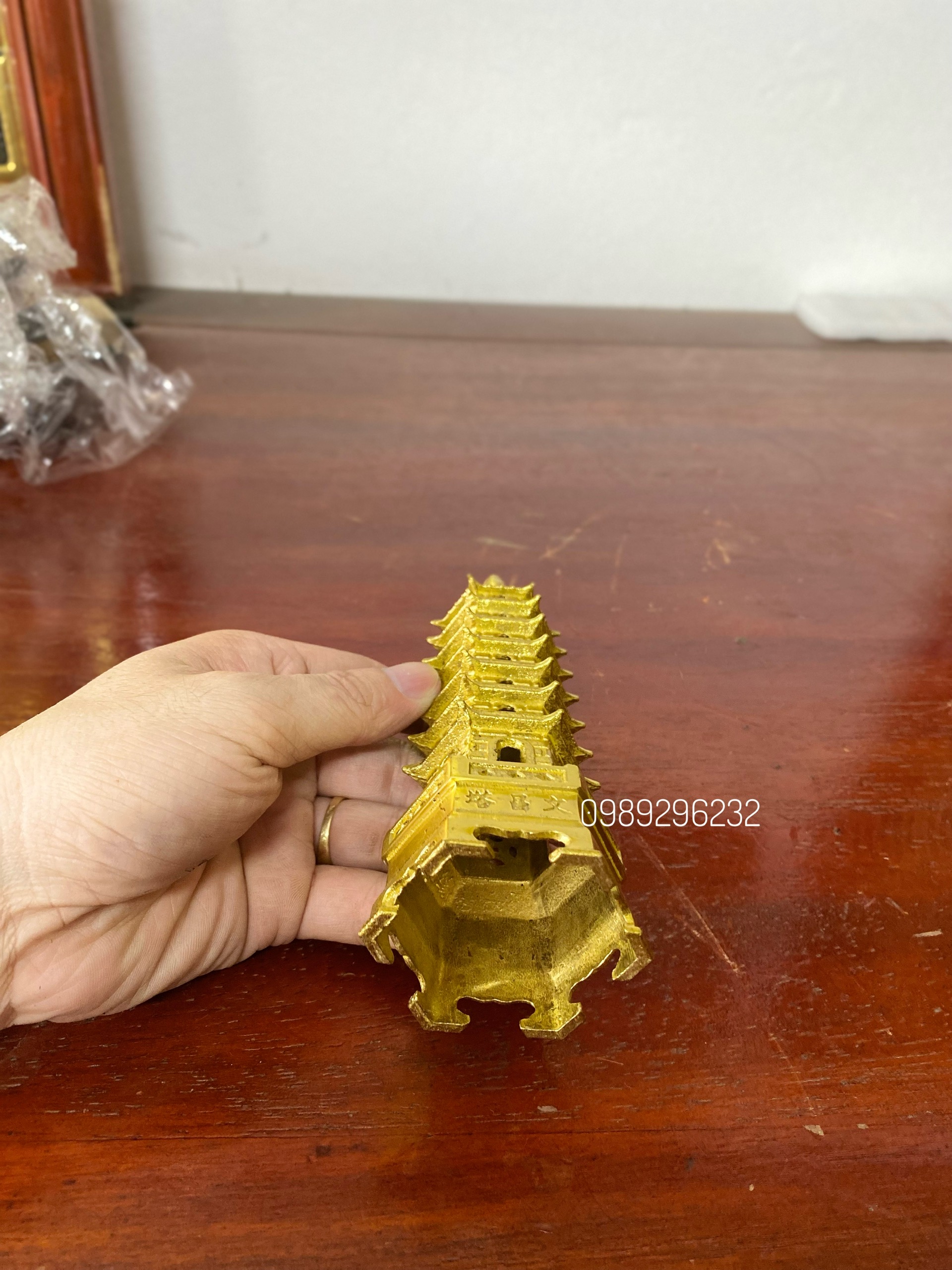 Tháp văn xương 7 tầng bằng đồng cao 18cm