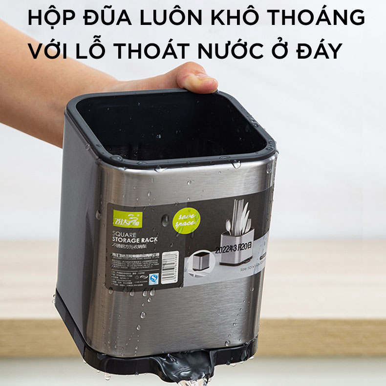 Hộp Đựng Dao Dĩa Đũa Bằng Thép Không Gỉ Cao Cấp Thương Hiệu FEIDASH