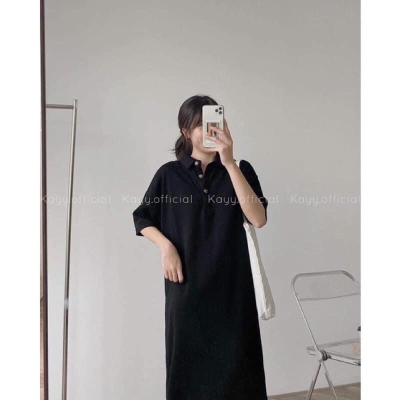 Váy Suông Polo Bazzic Cúc Đồng Dễ Mặc Phù Hợp Mọi Vóc Dáng