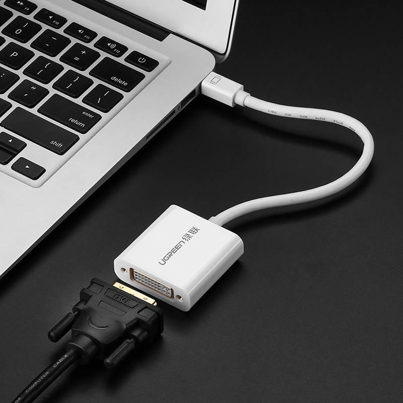 Cáp chuyển đổi Mini DisplayPort sang DVI-I (24+5) Converter UGREEN 10402 (màu trắng) - Hàng Chính Hãng