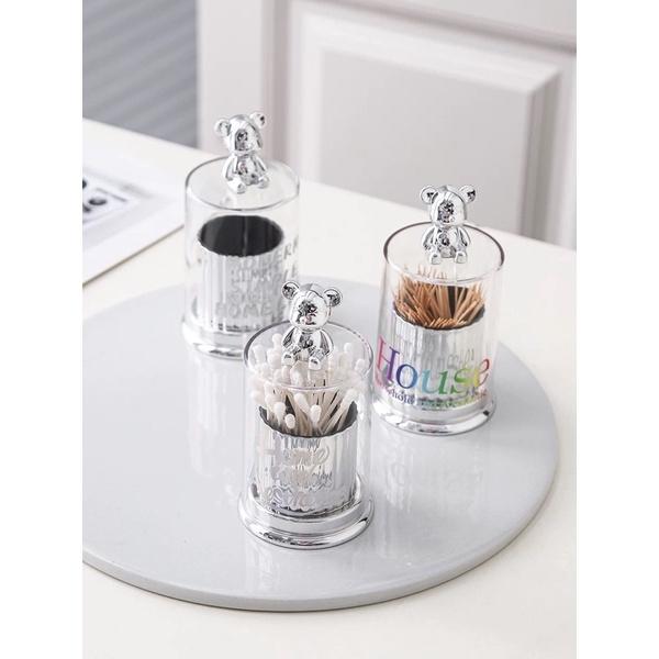 LỌ ĐỰNG TĂM BẰNG SỨ NẮP ĐẬY THUỶ TINH TRONG SUỐT