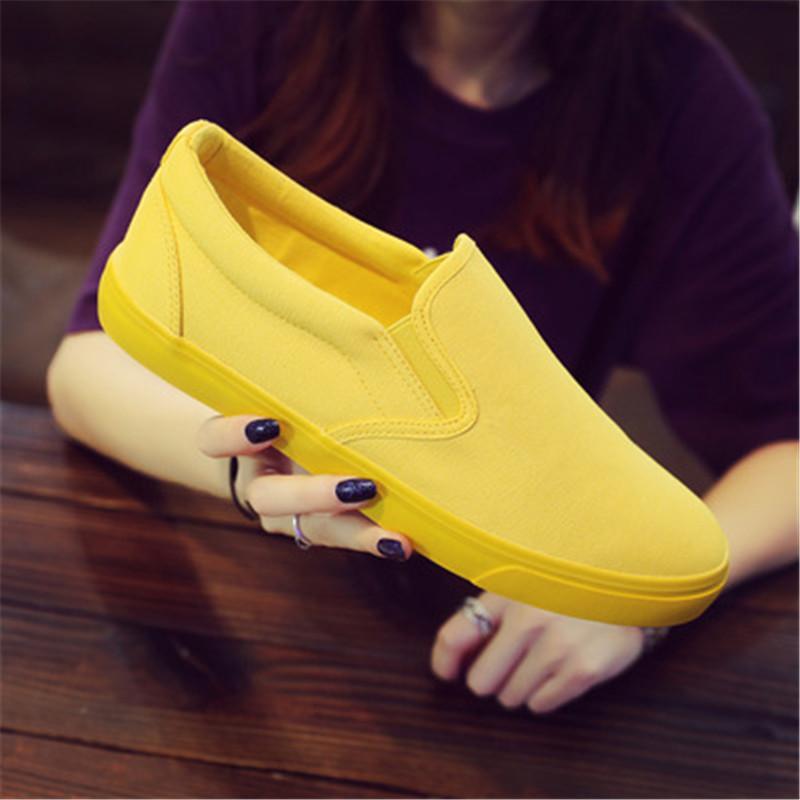 LCRTZKG Nam và nữ Breathable Canvas Casual Shoes Sinh viên Casual Shoes Unisex Thời trang Flat Shoes Orange Yellow Green Shoes