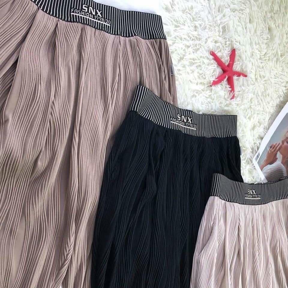 ẢNH THẬT Quần Baggy nữ chất nhăn lạnh vân sóng độc lạ Mẫu mới 2021