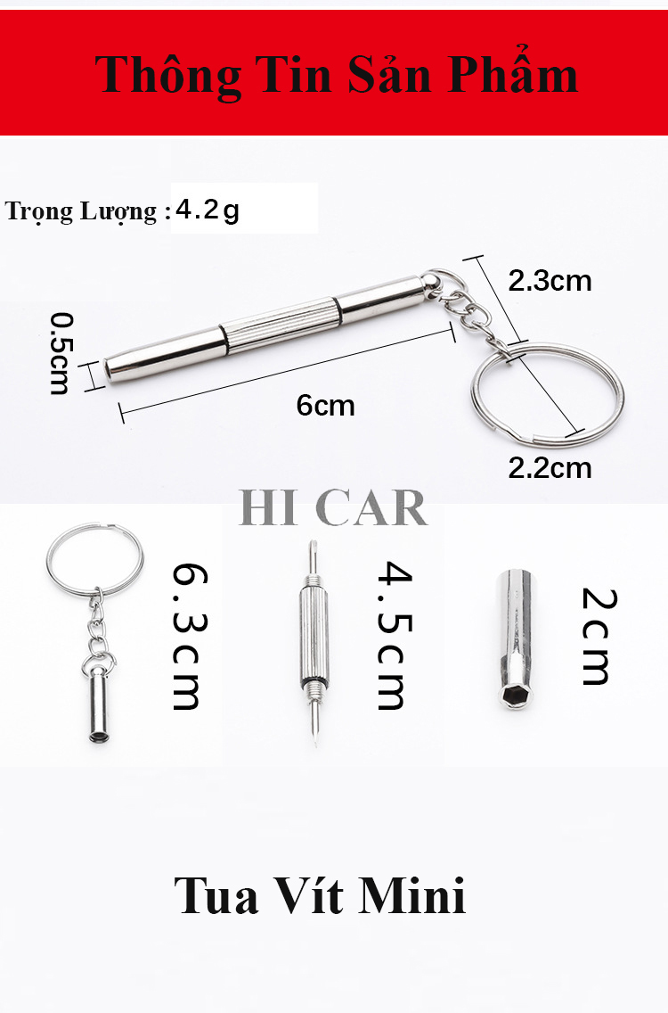 Tua vít sửa mắt kính, đồng hồ, điện thoại, máy tính, đồ gia dụng kèm móc khóa