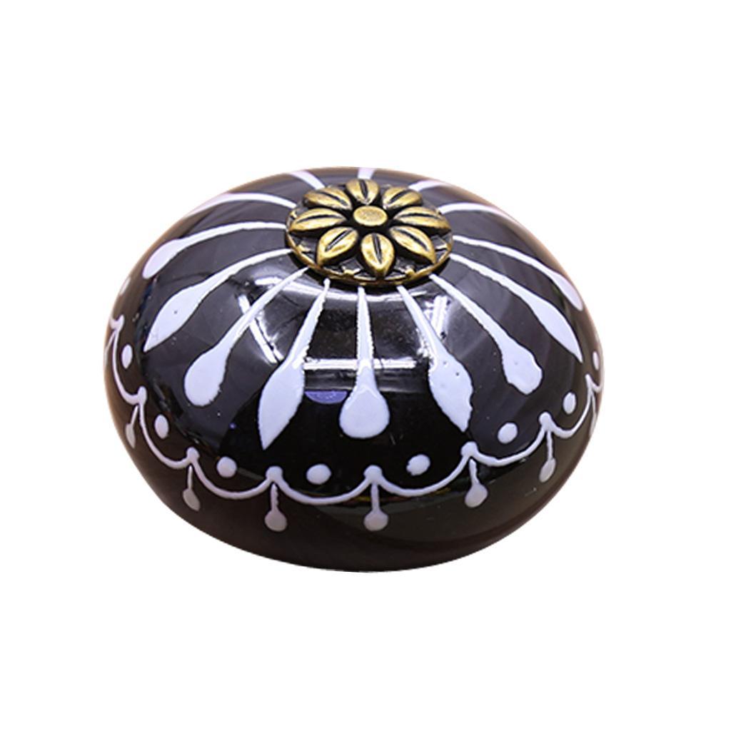 2xCeramic Cabinet Knobs Drawer Furniture Hardware Door Pull Handle Black