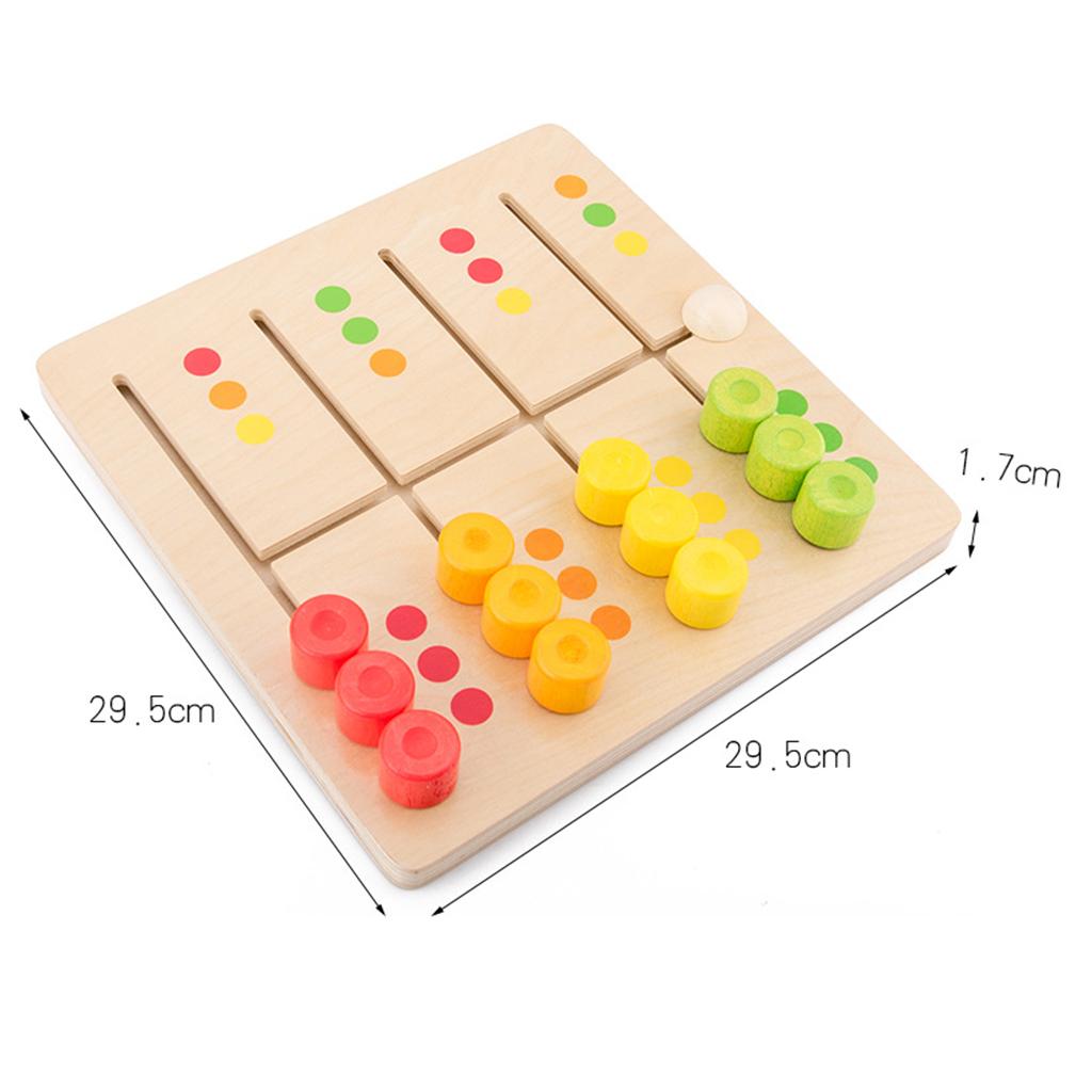 Kids Wooden Balance Board Stacking Blocks Color Sorter Maze Learning Toy