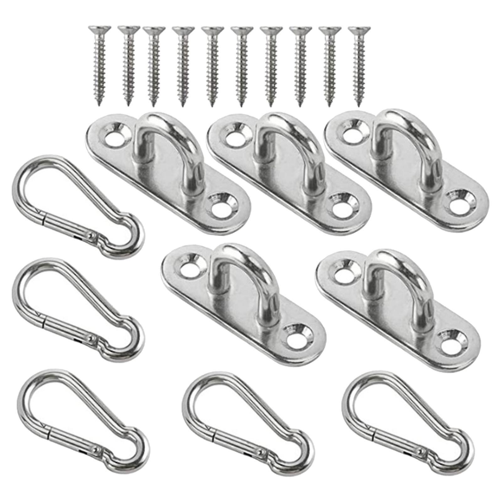 Pad Eye Plate Hanging Hardware Fitting Set Solid Swing Hook Heavy Duty Metal Staple Hooks for Camping Home Use Shade Sail Yoga Training