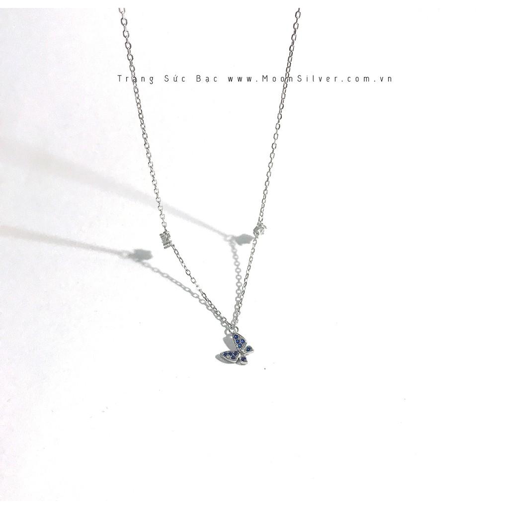Dây chuyền bạc nữu moonsilver, vòng cổ bạc s925 cánh bướm xanh butterfly