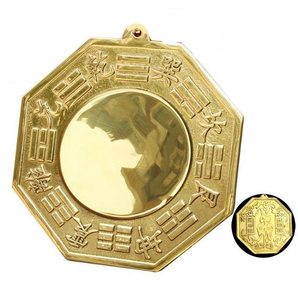 Gương Bát Quái Phong Thủy Lồi Chất Liệu Đồng size Lớn 15cm