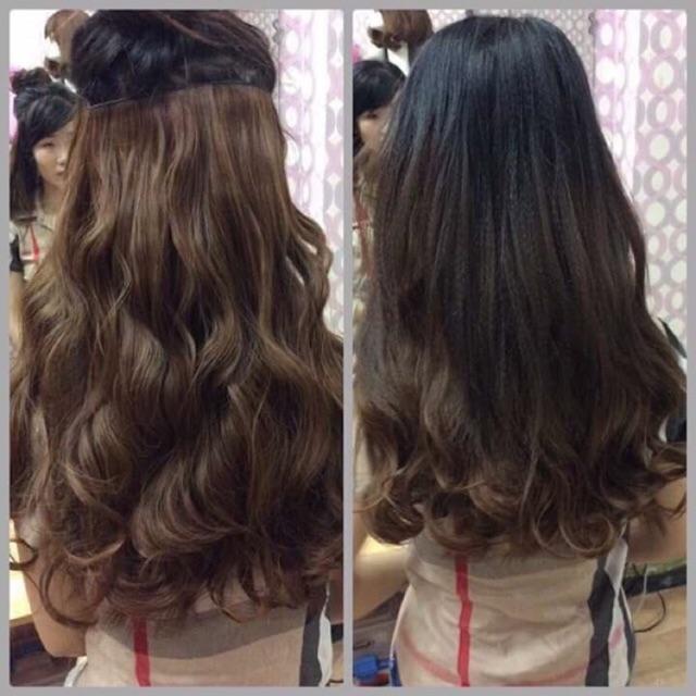 Tóc giả kẹp phím 50k️ tóc kẹp 6 cái 45cm nữa đầu cao cấp