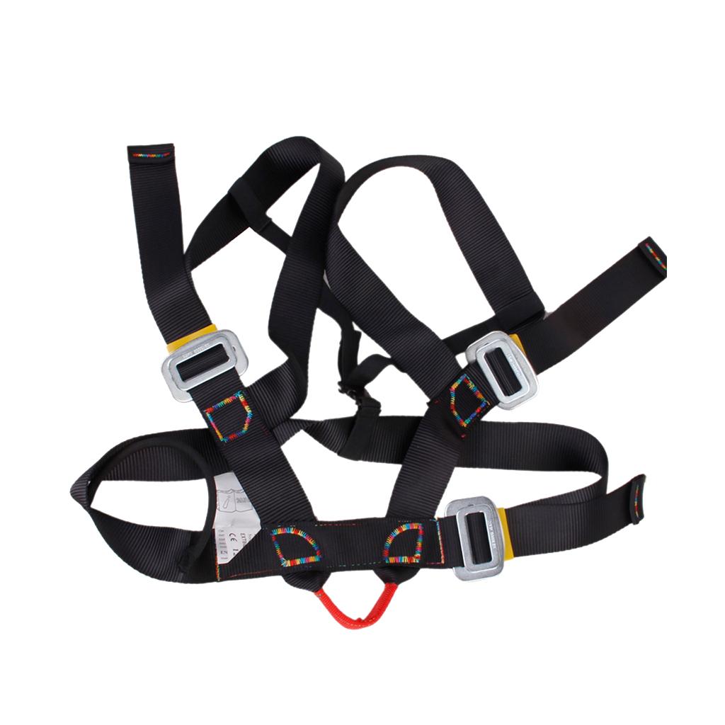 Half Body Outdoor Rappelling Climbing Harness Seat Safety Sitting Bust Belt Black