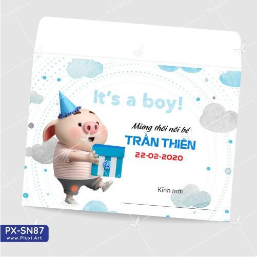 Thiệp thôi nôi – sinh nhật theo yêu cầu Pluxi