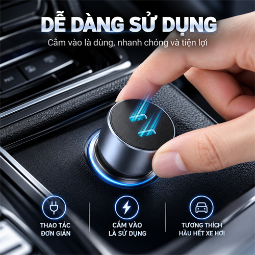 Cốc sạc xe hơi Ugreen Fast Charger 2C 60W PD CD213 70594 - Hàng chính hãng