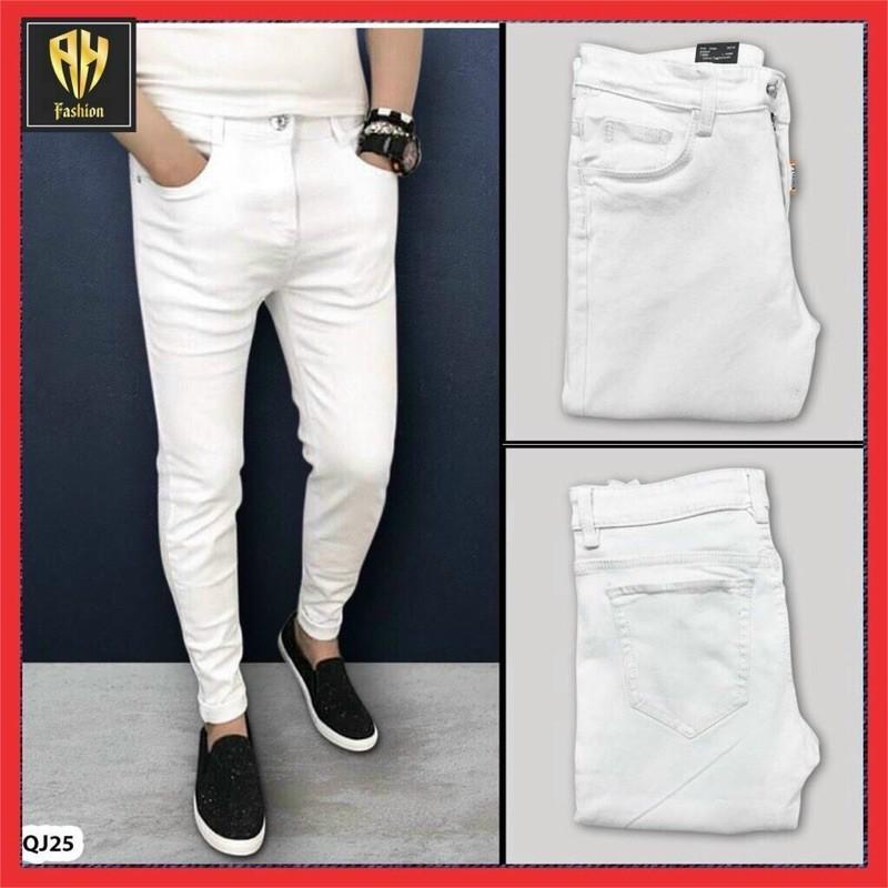 QUẦN JEAN TRẮNG BASIC FORM SKINNY FIT CHÂN MR SMILE 99 SHOP