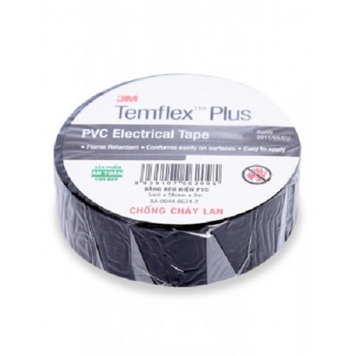 Băng keo điện 3M PVC 1505 cách điện 600v, chống cháy lan 3M Temflex Plus Harnessing Tape (PVC)