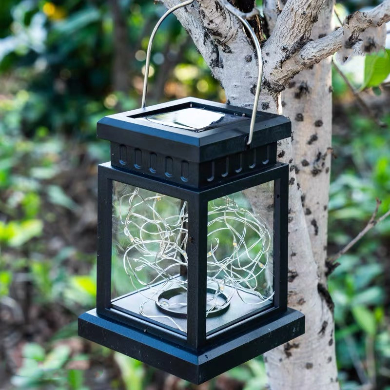 Đèn LED hộp cổ điển năng lượng mặt trời treo cổng rào trang trí decor ngoài trời ,sân vườn,ban công