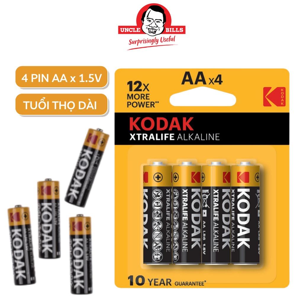 Bộ 4 Pin Kodak Alkaline AA điện thế 1.5V Uncle Bills IB0122