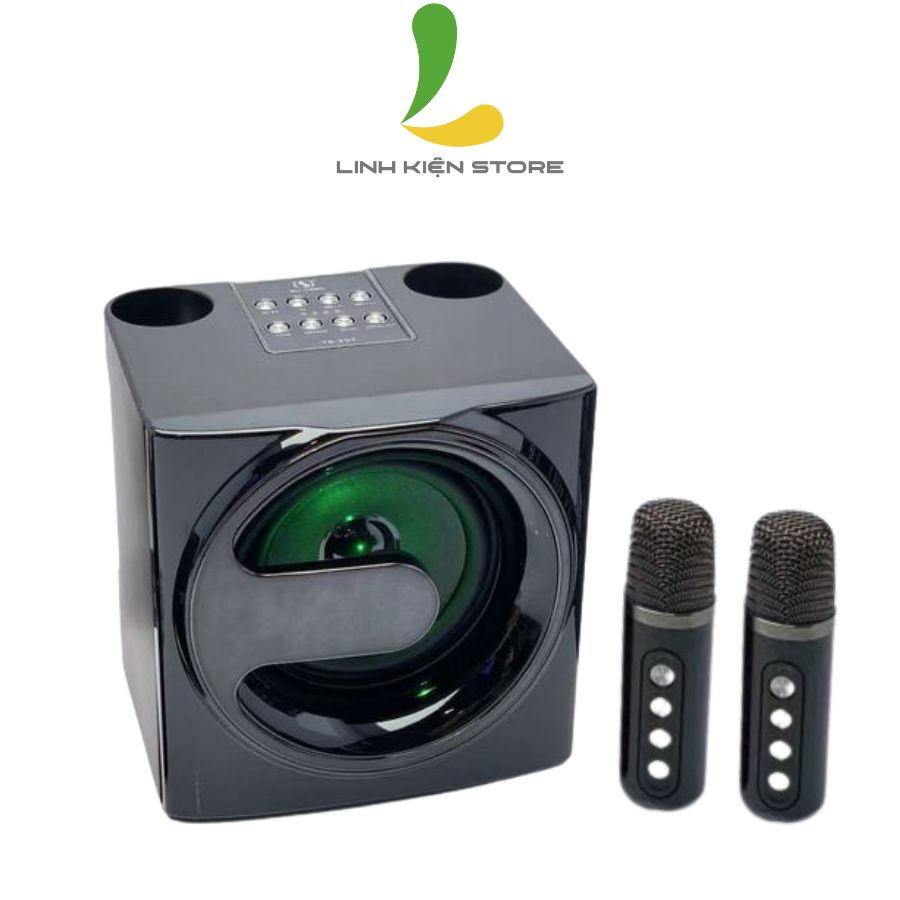 Loa Bluetooth Karaoke YS207 (YS-207) - Loa xách tay chất liệu nhựa cao cấp hiệu ứng đổi giọng, điều chỉnh echo, reverb, effect kèm 2 micro không dây